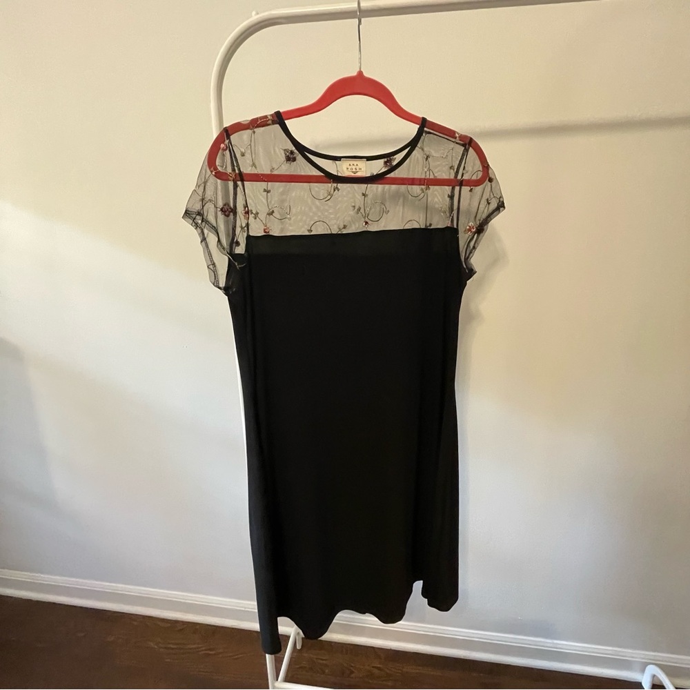Black dress with rose embroidery